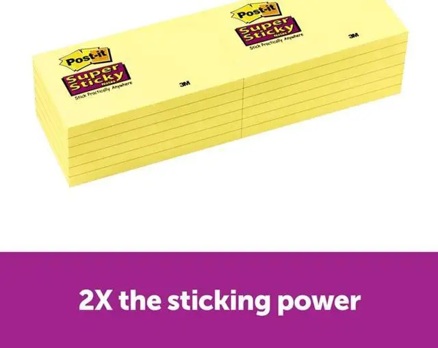 Alt view image 6 of 20 - Post-It Notes Super Sti Pad,Post-It 3x5 12,Cayw 65512SSCY