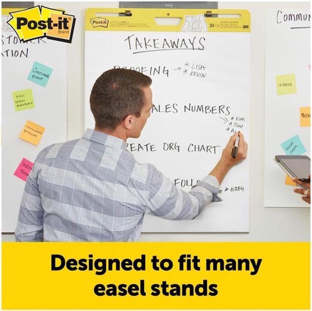 Alt view image 17 of 20 - Post-it®   Self-Stick Easel Pad, 25 x 30, White, 30 Sheets/Pad, 4 Pads/Pack