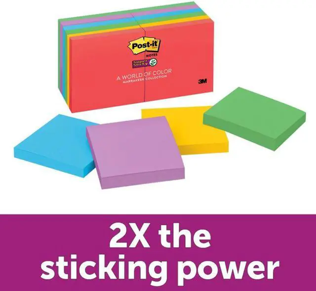 Alt view image 7 of 20 - Post-It Notes Super Sti Note,Super Sticky 12pk,Ne 65412SSAN