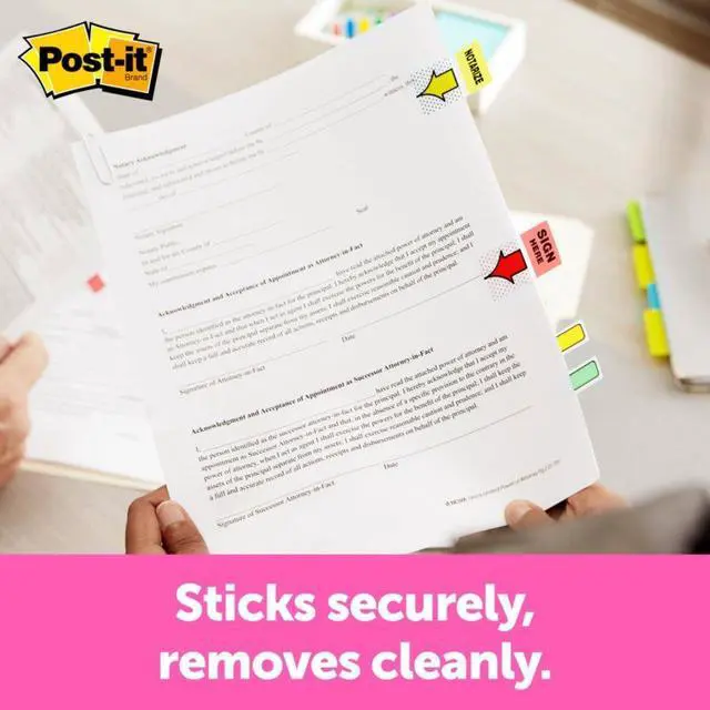 Alt view image 7 of 20 - Post-it Arrow Message 1" Page Flags 200 "Sign Here" 48 Arrow Four Colors 248