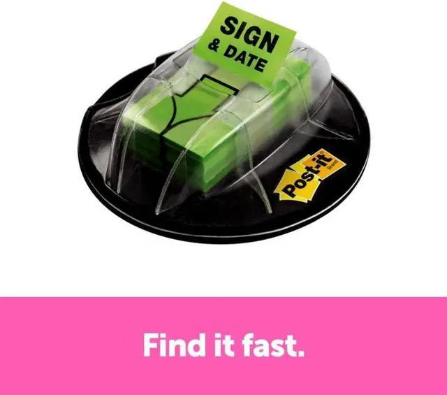 Alt view image 5 of 20 - 3M 680HVSD Flag Dispenser    Sign & Date    Bright Green  200 Flags per Dispenser