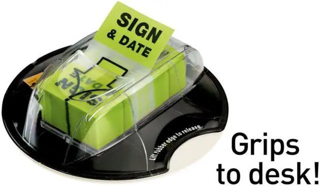 Alt view image 9 of 20 - 3M 680HVSD Flag Dispenser    Sign & Date    Bright Green  200 Flags per Dispenser