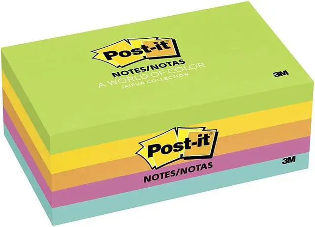 Alt view image 8 of 20 - 3M 6555UC Ultra Color Notes  3 x 5  Five Colors  Five 100-Sheet Pads Pack