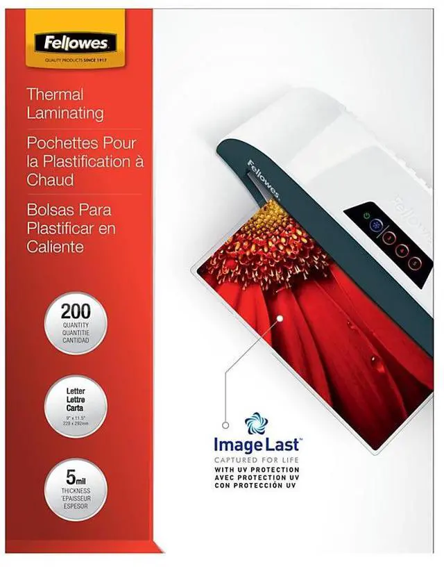 Alt view image 4 of 20 - Fellowes Laminating Pouches 5mil Ltr 200/PK Clear 5245301