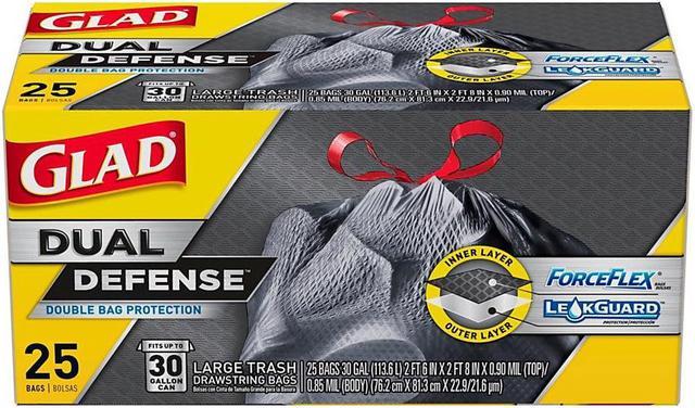 Glad Drawstring ForceFlex Large Trash Bags 30 Gallon 25CT