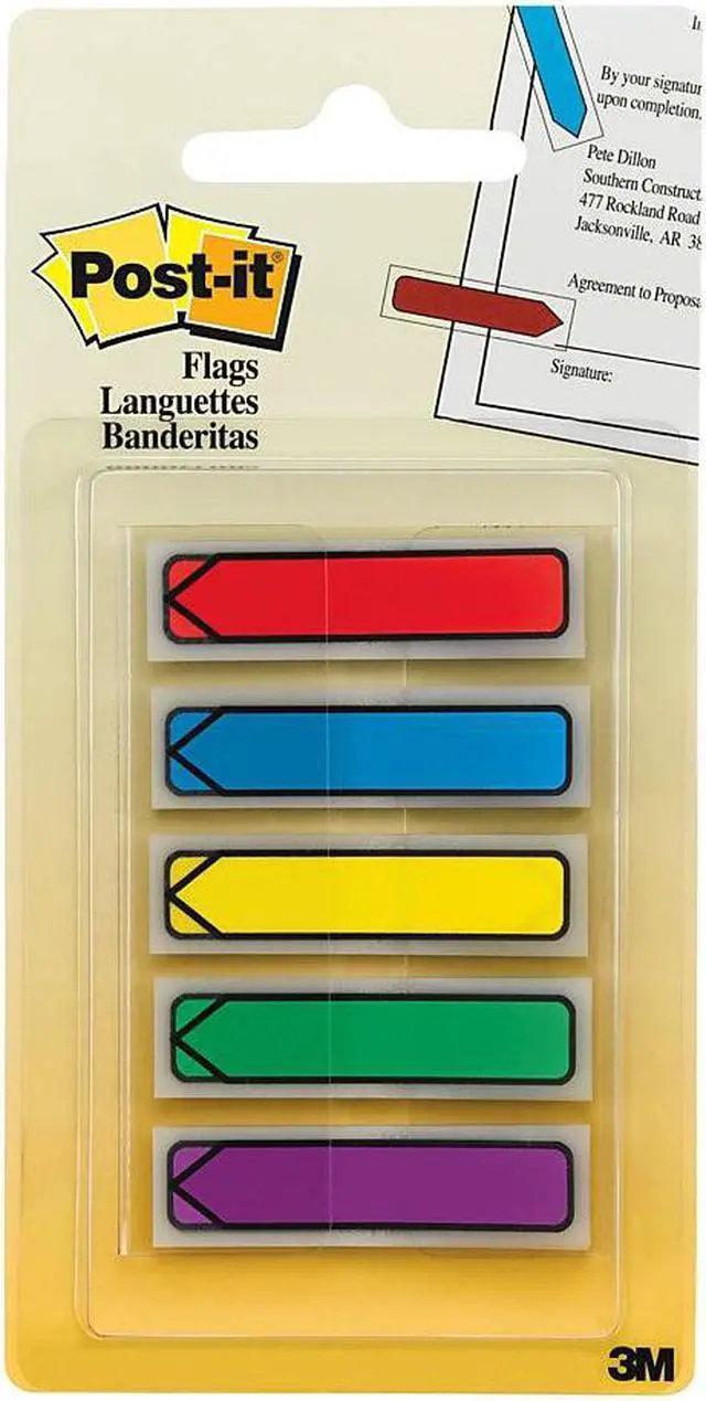Alt view image 9 of 15 - Post-it Arrow 1/2" Page Flags Blue/Green/Purple/Red/Yellow 20/Color 100/Pack