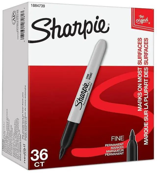 Alt view image 8 of 20 - Sharpie Fine Point Permanent Marker Black 36/Pack 1884739