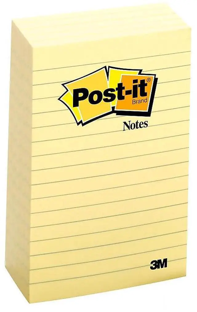 Alt view image 2 of 20 - 3M 6605PK Bonus Pack, 4 x 6, Lined, Canary Yellow, 5 100-Sheet Pads/Pack