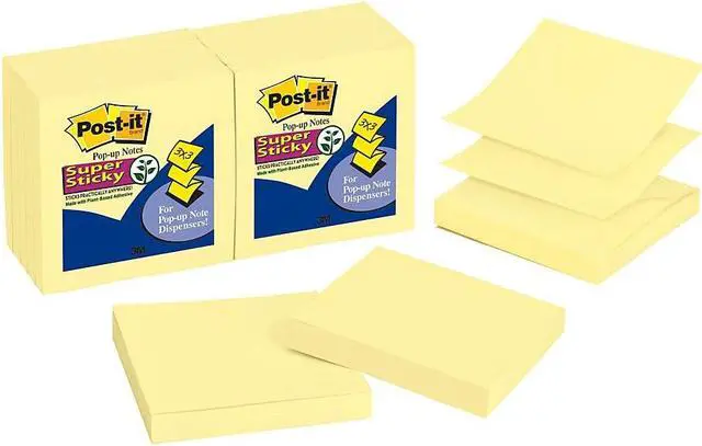 Alt view image 5 of 18 - Post-it Pop-up 3 x 3 Note Refill Canary Yellow 90-Sheet 12/Pack R33012SSCY