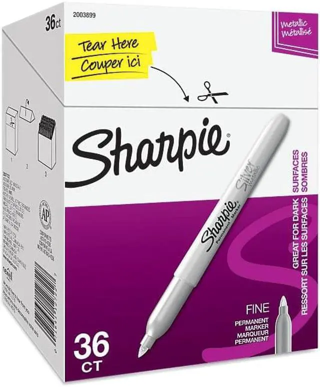 Alt view image 9 of 11 - Sharpie Metallic Permanent Markers - Office Pack Fine Metallic Silver 36/PK