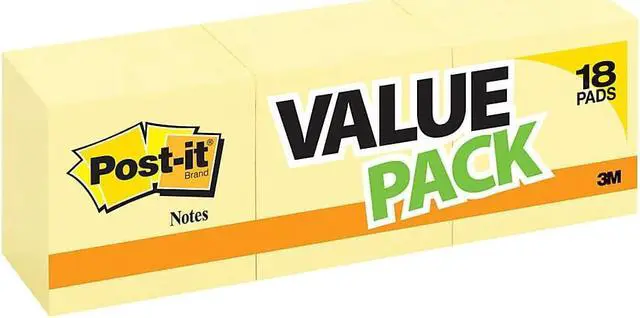 Alt view image 2 of 3 - POST-IT 654-14+4YW Sticky Notes,3x3 In.,Yellow,PK18