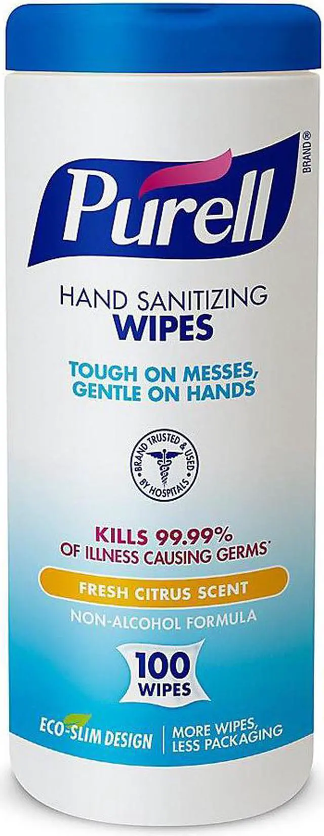 Alt view image 7 of 20 - Gojo 911112CT Premoistened Sanitizing Wipes, Cloth, 5.78 in. x 7 in., 100-Canister, 12 Canisters-CT