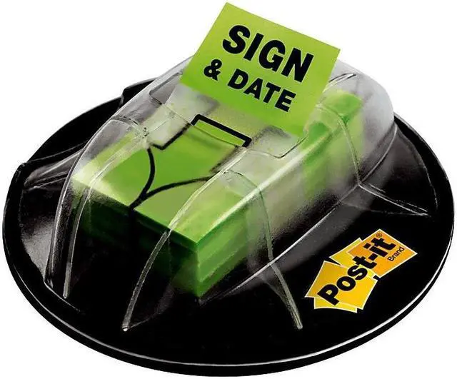 Alt view image 4 of 20 - 3M 680HVSD Flag Dispenser    Sign & Date    Bright Green  200 Flags per Dispenser