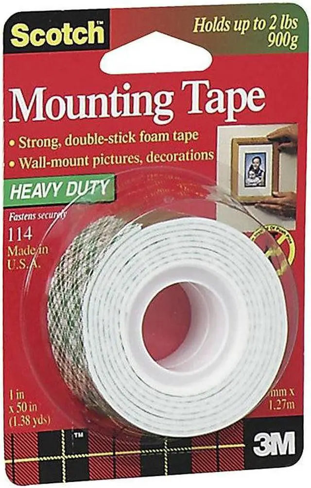 Alt view image 12 of 18 - 3M Mounting Tape Holds 2 lb. 1"x50" White 114