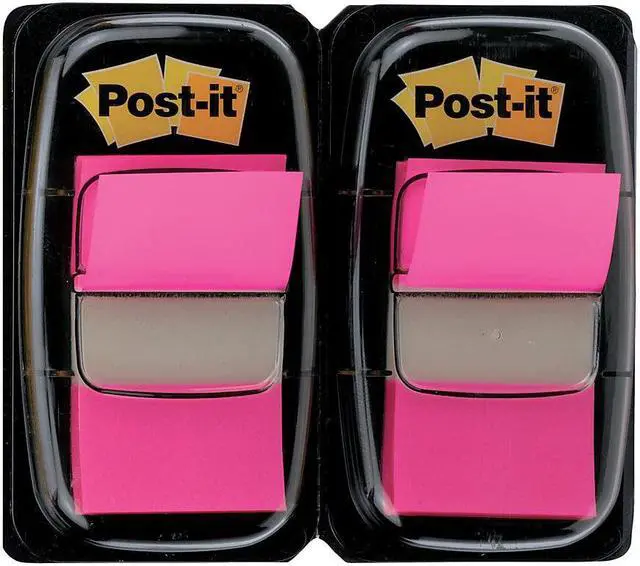 Alt view image 4 of 20 - 3M 680BP2 Standard Tape Flags in Dispenser Bright Pink 100 Flags per Dispenser