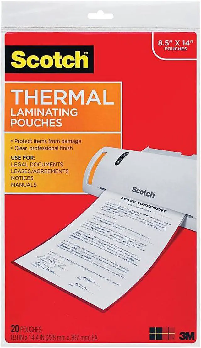 Alt view image 3 of 7 - Scotch Thermal Laminating Pouches, Clear, 8.5" x 14" (Legal Size), 20/Pack