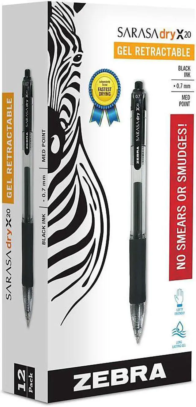 Alt view image 2 of 13 - Zebra Sarasa Retractable Gel Pen Black Ink Medium Dozen 46810