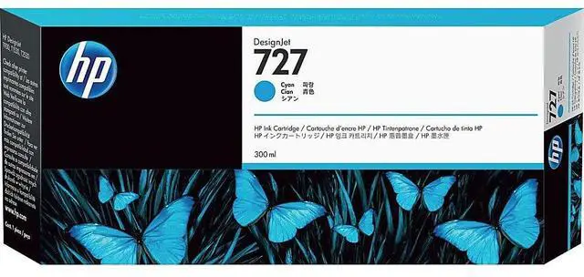 Main image of HP 727 300-ml Cyan DesignJet Ink Cartridge, F9J76A