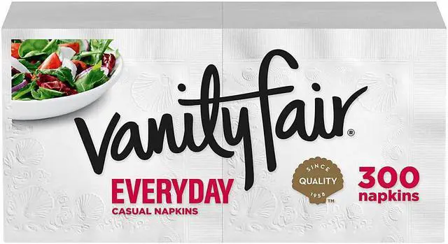 Main image of Vanity Fair VanityFair Everyday Napkins - 2 Ply - White - Paper - Soft, Strong, Absorbent - For Breakfast, Dinner - 300