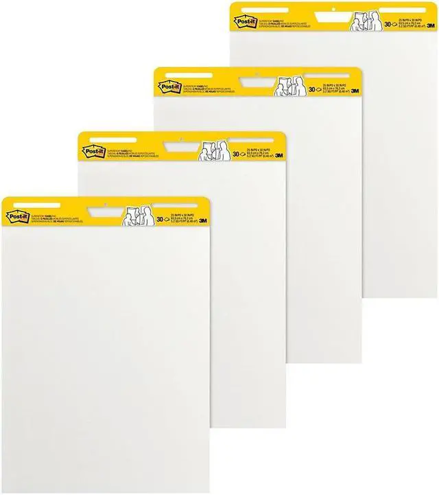 Alt view image 13 of 20 - Post-it®   Self-Stick Easel Pad, 25 x 30, White, 30 Sheets/Pad, 4 Pads/Pack