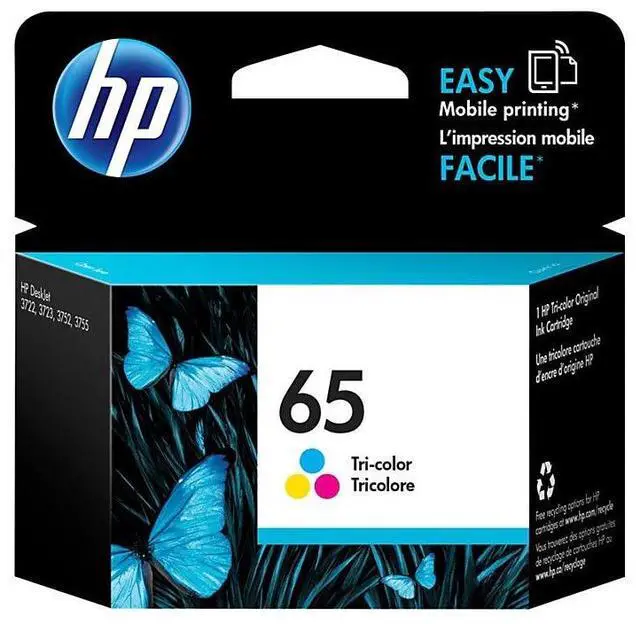 Alt view image 6 of 20 - HP 65 Tri-color Original Ink Cartridge, ~100 pages, N9K01AN#140