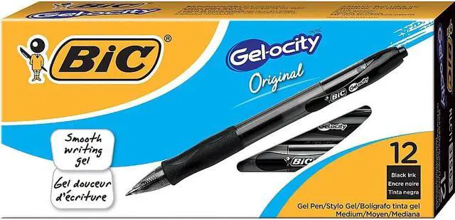 Alt view image 4 of 20 - Bic Gel-ocity Retractable Gel Pen Black Ink .7mm Medium Dozen RLC11BK