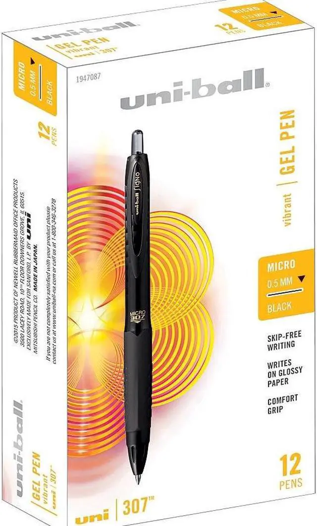 Alt view image 3 of 12 - SANFORD 307 Gel Pen .5mm Black Ink Dozen 1947087