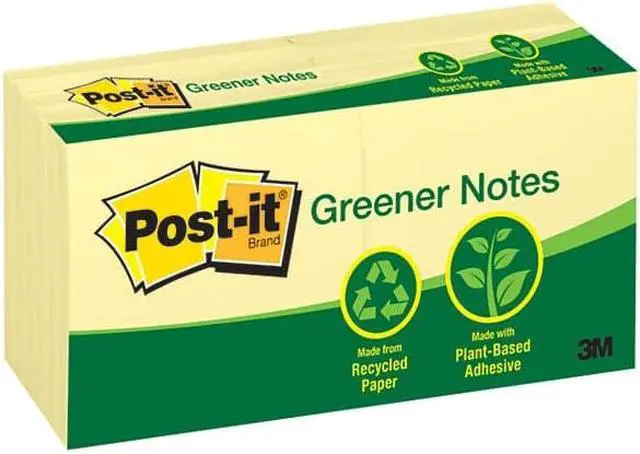 Alt view image 6 of 19 - Post-It Greener Notes Note,Post-It,3x3,12/Pk,Yw 654RPYW
