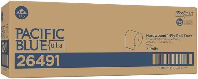 Alt view image 3 of 16 - Georgia-Pacific Pacific Blue Ultra White Ultra Towels - 7.87" x 1150 ft - White - Flexible - 3 Rolls Per Carton - 3 / Carton