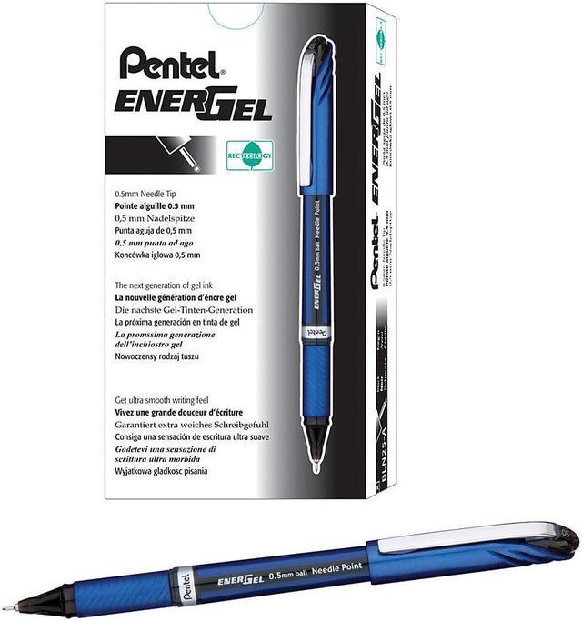 Pentel® EnerGel™ NV Liquid Gel Pens, Fine Point, 0.5 mm, 54% Recycled,  Black Ink, Pack Of 12 Pens 