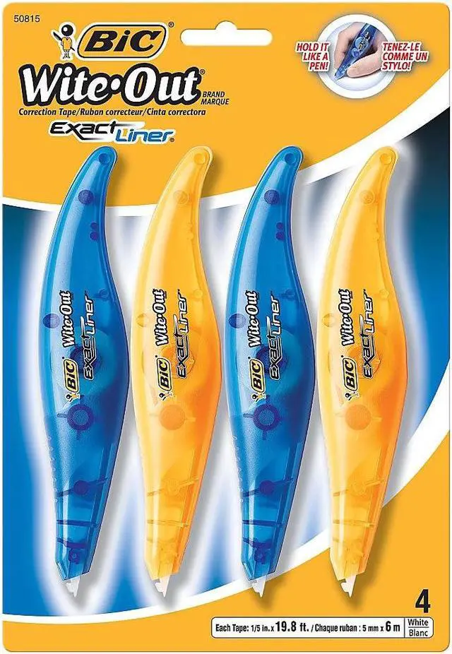 Alt view image 4 of 18 - BIC Wite-Out Brand Exact Liner Correction Tape Non-Refillable 4/Pack WOELP418