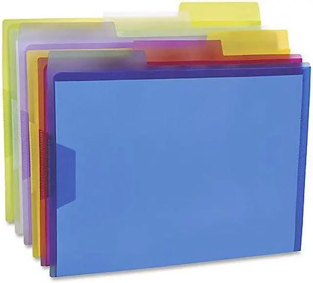 Alt view image 5 of 8 - Pendaflex Poly View Folder 1/3 Cut Tabs Letter 6/PK Assorted 52565