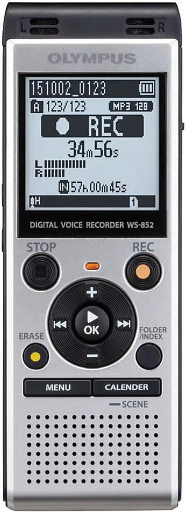 Alt view image 14 of 20 - Olympus WS-852 Digital Voice Recorder, Silver, V415121SU000