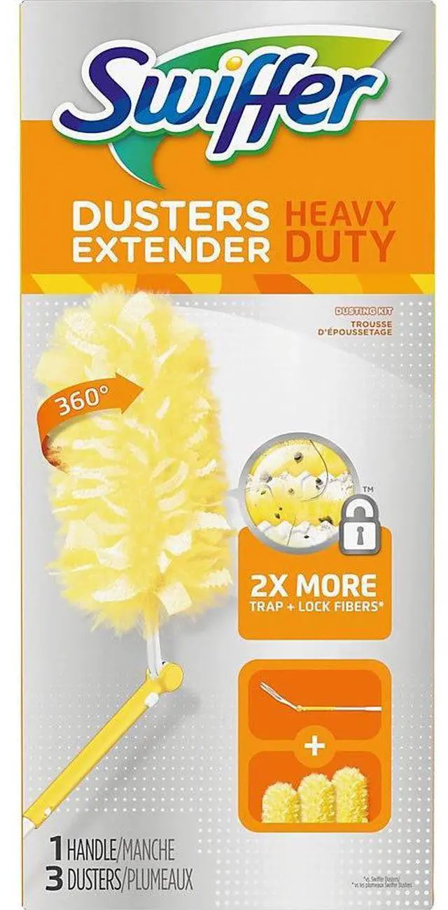 Alt view image 13 of 20 - Swiffer 360 Dusters Plastic Handle Extends to 3 ft 1 Handle & 3 Dusters/Kit