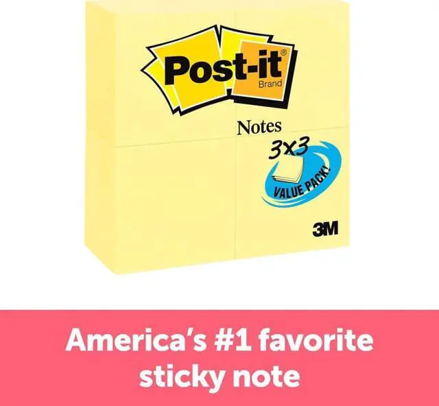 Alt view image 7 of 17 - 3M Company MMM65424VAD Post-It Notes Value Pack 3 X 3 Canary Yellow 24 Pads
