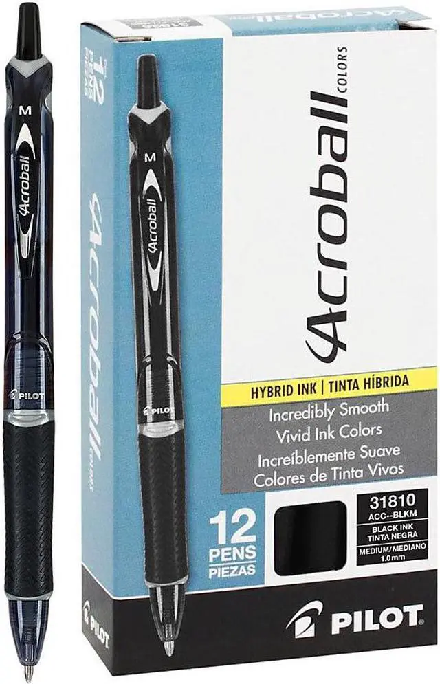 Alt view image 2 of 5 - Pilot Acroball Pen .1mm Retractable Black Barrel/Ink 31810