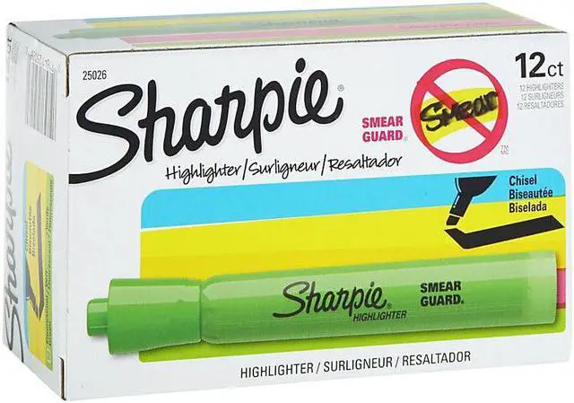 Alt view image 5 of 18 - Sharpie Accent Tank Style Highlighter Chisel Tip Fluorescent Green Dozen 25026