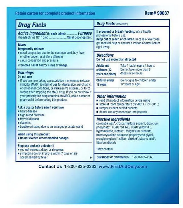 Alt view image 12 of 20 - PhysiciansCare First Aid,Sinus Tablet,Oe 90087