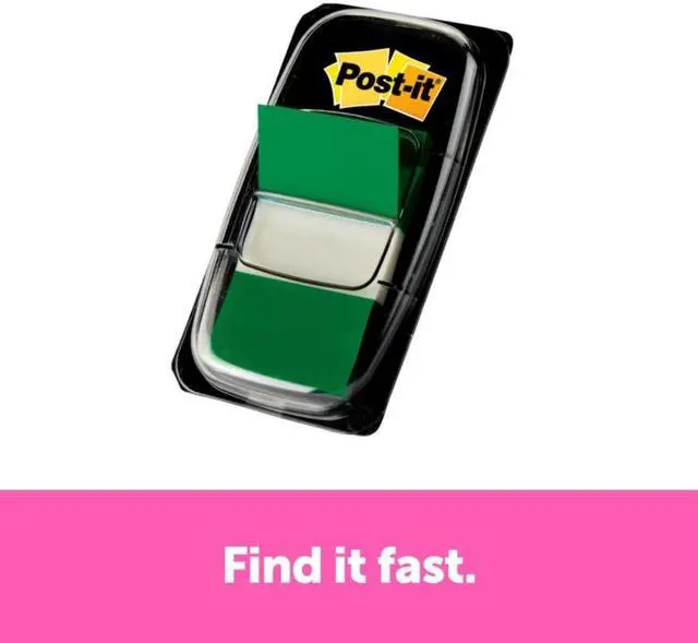 Alt view image 4 of 16 - Post-it Marking Page Flags in Dispensers Green 50 Flags/Dispenser 12 Dispensers