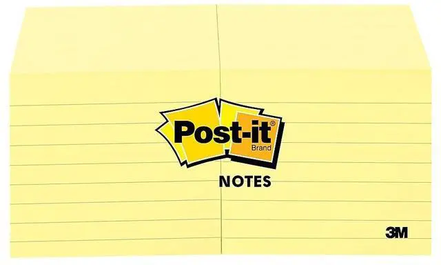 Alt view image 4 of 18 - 3M Post-it Notes Lined 3"x3" 100 Sheets/PD 12/PK Yellow 630SS