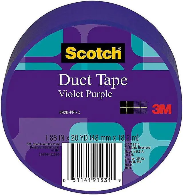 Alt view image 4 of 18 - 3m 20 Yards Violet Purple Duct Tape  920-PPL-C
