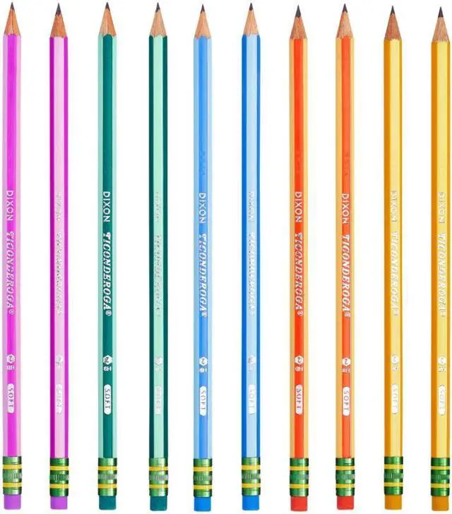 Alt view image 4 of 8 - Dixon Ticonderoga Wood-Cased Pencils, #2 HB, Presharpened, Striped Barrels, Box of 10 (13910)