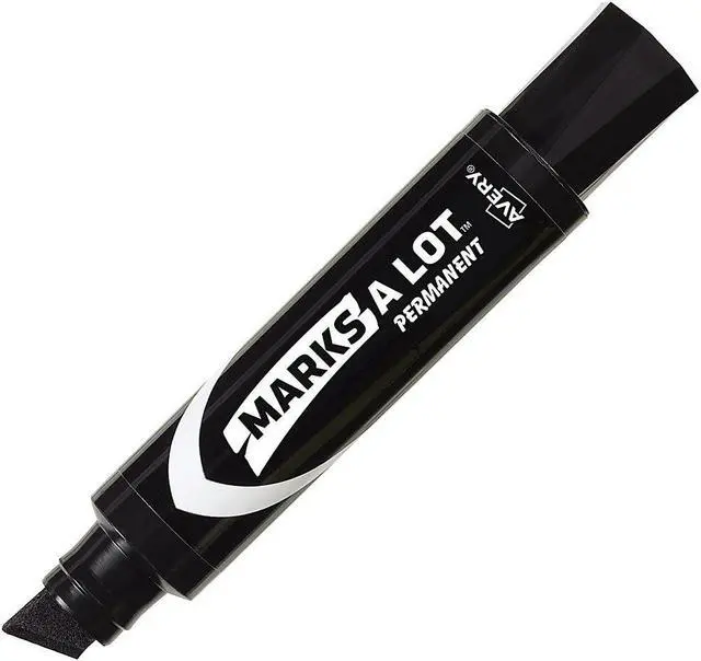 Alt view image 5 of 20 - Marks-A-Lot Jumbo Desk Style Permanent Marker Chisel Tip Black 24148