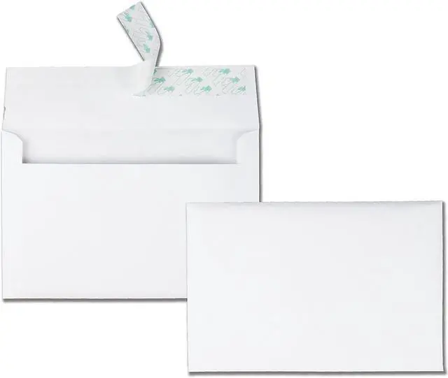 Alt view image 8 of 16 - Quality Park 10750 Greeting Card/Invitation Envelope, Announcement - 5.75" x 8.75" - 24 lb - Peel & Seal - 100/Box - White