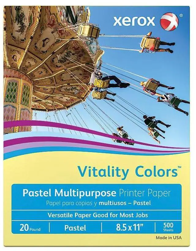 Alt view image 5 of 11 - Xerox Vitality Pastel Multipurpose Paper 8 1/2 x 11 Yellow 500 Sheets/RM 3R11053