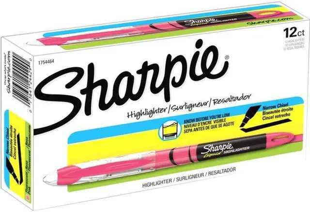 Alt view image 8 of 13 - Sharpie Accent Liquid Pen Style Highlighter Chisel Tip Fluorescent Pink Dozen 1754464