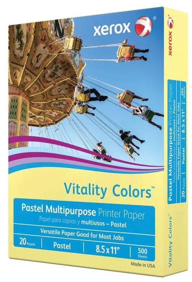 Alt view image 7 of 11 - Xerox Vitality Pastel Multipurpose Paper 8 1/2 x 11 Yellow 500 Sheets/RM 3R11053