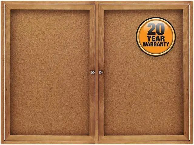 Alt view image 9 of 20 - Quartet Enclosed Bulletin Board Natural Cork/Fiberboard 48 x 36 Oak Frame 364