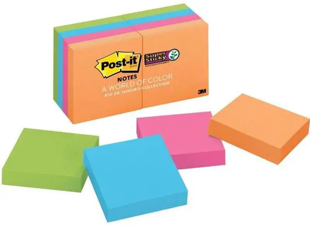 Alt view image 7 of 12 - Post-It Notes Super Sti Pad,2x2,Spr Stcky,8pk,Ast 6228SSAU