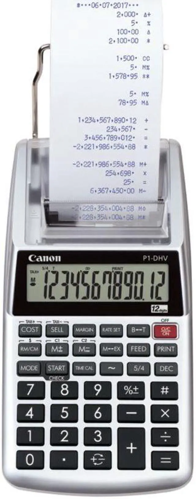 Alt view image 7 of 13 - Canon P1-DHV 12-Digit Palm Printing Calculator Purple Print 2 Lines/Sec 2203C001